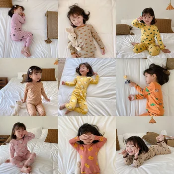 Baby Pyjamas Sæt til Børn Piger Nattøj Nattøj Bebe Tøj Søde Bløde Toddler Drenge Tøj, der Passer QZ047