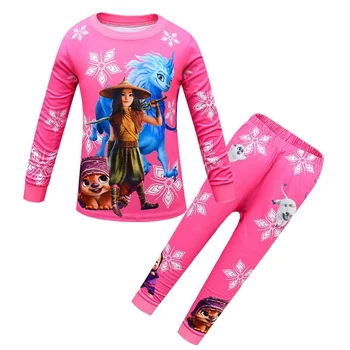 Baby Tøj Hjem, der Passer Spil Raya, og Den Sidste Dragen Pyjamas To-Stykke Børns langærmede Bukser Afslappet Jakkesæt