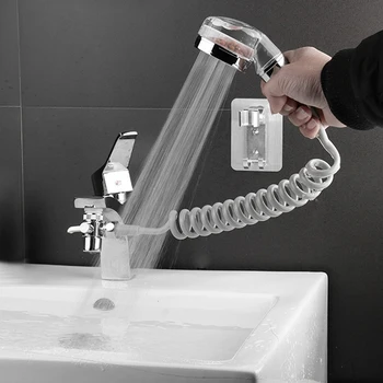Badeværelse Hane Extender Eksterne brusehoved Håndvask Vand fra Hanen Divider Fleksible Lille Dyse Sæt til hårvask