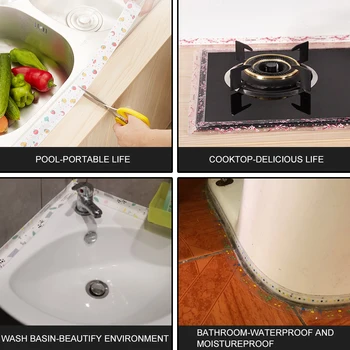 Badeværelse Køkkenbordet Toilet Hul Mur fugebånd Vask Mærkat Anti-mug Vandtæt Tape, selvklæbende Søm Klistermærker