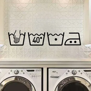 Badeværelse Wall Sticker Vaskerum Mærkat Vaskemaskine Plakat Vandtæt Påmindelse Tag Vægoverføringsbilleder Mode, Møbler Mærkat