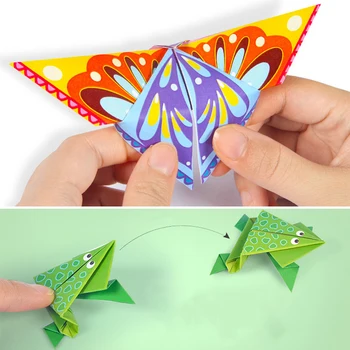 BalleenShiny 54pcs Børn DIY Håndværk Toy 3D-Tegnefilm Dyr Origami Håndværk Paper Art Læring Pædagogisk manual Legetøj for Børn