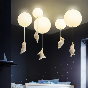 Ballon loftslampe For Børn lampe Soveværelse barn loft lampe isbjørn Indretning LED Baby Drenge Gilr værelses lampe inventar
