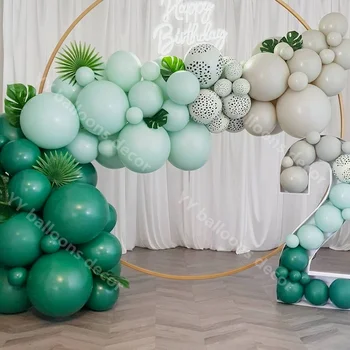 Balloner Guirlande-Arch Kæde Dot 110Pcs Mørk Grøn Farve Naturlige Sand, fødselsdagsfest, Baby Shower Baggrund Dekoration af Forbrugsstoffer