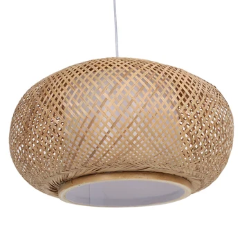 Bambus Lampeskærm, Vedhæng Loft Skygge, DIY-Flettet Rattan-lampeskærme Væver Hængende Lys(Ikke Indeholder Pærer)