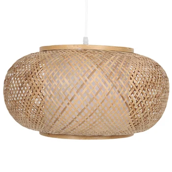 Bambus Lampeskærm, Vedhæng Loft Skygge, DIY-Flettet Rattan-lampeskærme Væver Hængende Lys(Ikke Indeholder Pærer)