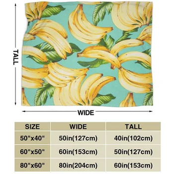 Banan Premium Smide Tæppe 3D-Print On Demand Sherpa Super Komfortabel Sofa Tynd Dyne Aircondition Rejse