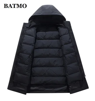 BATMO 80% hvid duck ned hooded jakker mænd,mænds thicked ned jakker,plus-størrelse M-4XL 967