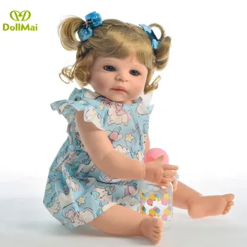 Bebe reborn Dukke fuld silikone vinyl reborn baby doll for piger, børn, gift 23