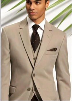 Bedst Sælgende passer-Custom Made nye stil mode Khaki Mænd Bryllup/jakkesæt,der er Skræddersyet til Tan Mænd, Jakkesæt,Skræddersyede Gommen Tuxedo