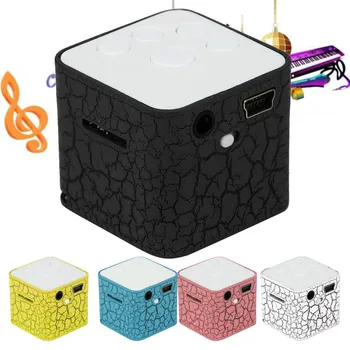 Bedst Sælgende Produkt I 2021 Mini-Card MP3 Water Cube LED Farverige Ekstern Mp3-Afspiller Støtte TF Kort