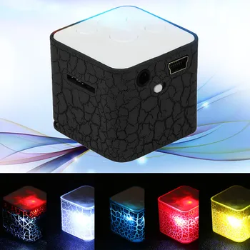 Bedst Sælgende Produkt I 2021 Mini-Card MP3 Water Cube LED Farverige Ekstern Mp3-Afspiller Støtte TF Kort