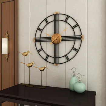 Bedst sælgende på moderne minimalistisk ur stue vægur Nordisk stil smedejern stille uret