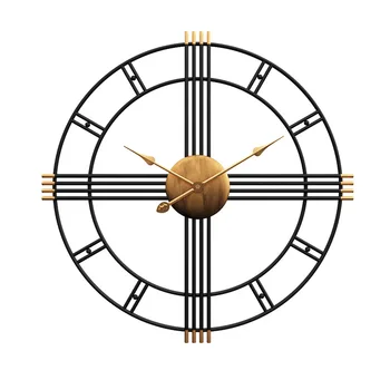 Bedst sælgende på moderne minimalistisk ur stue vægur Nordisk stil smedejern stille uret