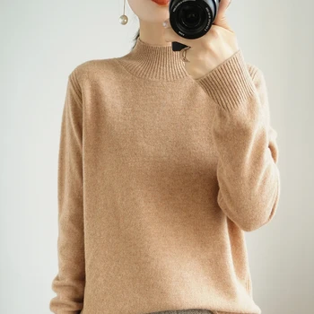 Bedste Størrelse 110cm Hot Salg Kvinder Sweater I Ren Uld Strikkede Pullovers 2020 Vinter Nye Mode 6Colors Tyk Varm Kvindelige Toppe