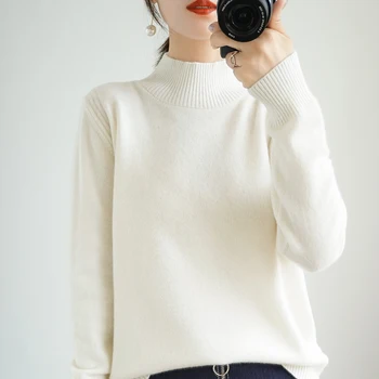 Bedste Størrelse 110cm Hot Salg Kvinder Sweater I Ren Uld Strikkede Pullovers 2020 Vinter Nye Mode 6Colors Tyk Varm Kvindelige Toppe