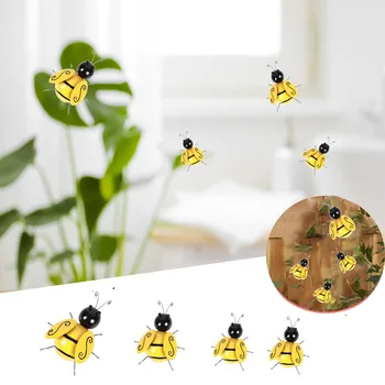 Bee Figurer Samling Dekorative Metal Bumble Bee Bugs Have Accenter Græsplæne Ornamenter Skulptur Udendørs Haven Indretning Sæt af 4