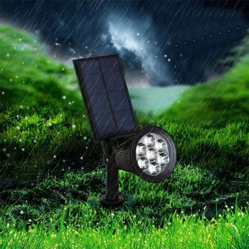 BEIAIDI 7 LED RGB Foranderligt Sol Landskab Græsplæne Lampe Udendørs Solar Have Spotlight Vandtæt Baggård Hegnet Indretning Lampe