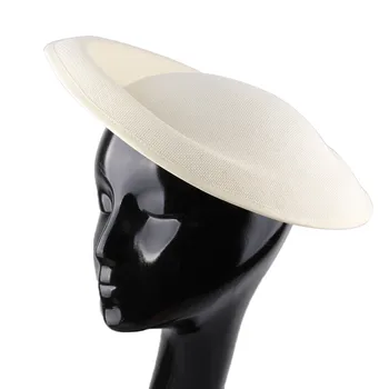 Beige håndværk baser 30cm efterligning sinamay part hovedbeklædning cocktail hat fascinator DIY bryllup hår tilbehør Lejlighed hårsmykker
