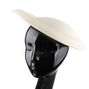 Beige håndværk baser 30cm efterligning sinamay part hovedbeklædning cocktail hat fascinator DIY bryllup hår tilbehør Lejlighed hårsmykker