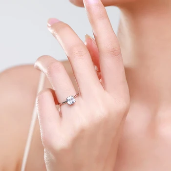 Beitil Ægte 925 Sterling Sølv Klassisk Enkle Firkantede Zircon Finger Ring For Kvinder Engagement Bryllup Band Lover Ring