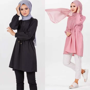 Belden Snøret Hijab Tunika Kvinder, Islamisk Tøj Tunika Nye Sæson Dubai Mode Mekka, Arabien Kabaen Ramadan Tendens Lavet i Tur