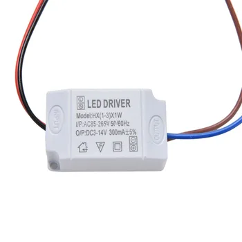 Belysning Elektronisk Transformer LED Strømforsyning Adapter Driver 3X1W Enkel AC 85V-265V til DC 3-14V 300mA LED Strip Driver