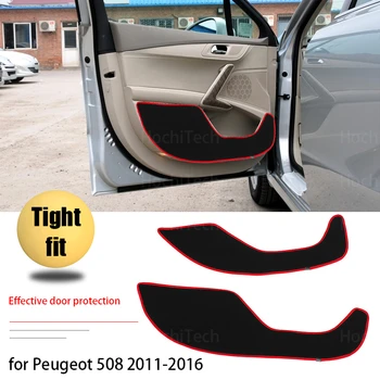 Beskyttende Måtten Døren Inde Tilbehør Guard Beskyttelse Tæppe Bil Døren Anti Kick Pad Mærkat for Peugeot 508 2011-2016