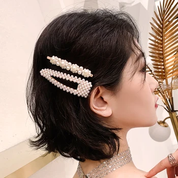 BFH 2020 Nye Mode Kvinder koreansk Design Elegante Perler Hår Klip Legering Hårspænder Piger Hår Ornament Hårnåle Hår Tilbehør