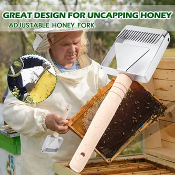 Biavl Værktøjer Bikube Honning Cutter Uncapper Skraber Plast Håndtag Honeycomb Skraber Udstyr Uncapper Kniv, Gaffel Skovl