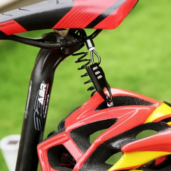 Bicycle Helmet Lock Wire-Kode Lås Cykel Lås til Cykler MTB Anti-tyveri