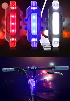 Bike cykel Lys Genopladelige LED-baglygte Bageste USB-Hale Sikkerhed Advarsel Cykling Lys Bærbare Flash Lys