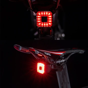 Bike Cykling Bærbar Lampe Vandtæt Bageste baglygte LED USB-Style Genopladelige Smart Manuel Cykel Lys Cyklus Tilbehør