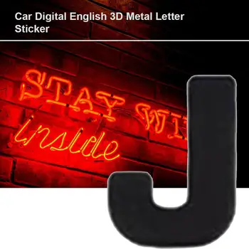 Bil 3D brev bil klistermærker engelske bogstaver bil logo DIY alfanumeriske metal krop klistermærker word mark sølv hale
