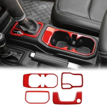Bil 4-DW Gear Shift Panel Foran kopholder Armlæn Max Keyhole Trim-Kit til Jeep Gladiator JT Jeep Wrangler JL 2018+