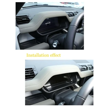 Bil ABS Carbon Fiber Instrumentbrættet Skærm Dekorativ Ramme Trim Tilbehør til Land Rover Defender 110 2020