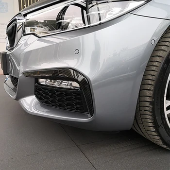 Bil ABS Carbon Fiber Tågeforlygte Øjenbryn Ramme Dekoration, Klistermærke, Trim for -BMW 5-Serie G30 G38 2018-2020