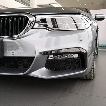 Bil ABS Carbon Fiber Tågeforlygte Øjenbryn Ramme Dekoration, Klistermærke, Trim for -BMW 5-Serie G30 G38 2018-2020