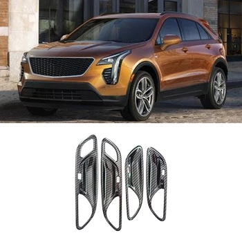 Bil Carbon Fiber ABS Indvendige Dør-Håndtag Skål Frame Trim for Cadillac XT4 2018 2019 2020