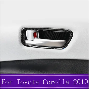 Bil Carbon Fiber Indvendige Dørhåndtag Døren Skål Dække Trim Carbon Fiber Indvendigt Tilbehør Passer Til Toyota Corolla 2019
