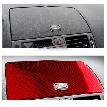Bil Center Konsol Trim Panel Cover Carbon Fiber Sticker Red Styling Tilbehør Til Mercedes Benz W204 C 2007-2010