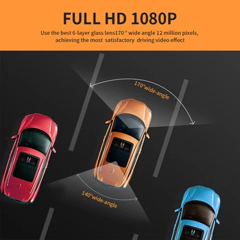 Bil Dash Cam 1080P Hastighed & GPS Bil Dash Kamera Mini-Hidde Full Hd 1080P Auto Rotation nattesyn DVR