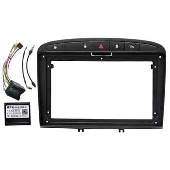 Bil DVD-Frame Lyd Montering Adapter Dash Trim Kits Facia Panel 9Inch for PEUGEOT 308 og 408 08-16 Dobbelt Din Radio Player