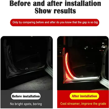 Bil Døren Anti-kollision Dekoration Atmosfære Streamer Strobe Lys Stribe Vandtæt Stroboskopisk Effekt Lampe