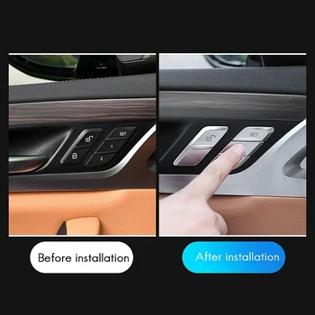 Bil Døren Låse Switch Knap Dækker Kontrol Sæde Memory-Knapperne Dekoration Klistermærker til BMW X3 X4 320L 2018-2021