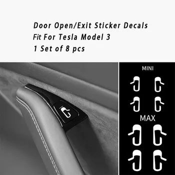 Bil Døren Åben Exit-Mærkat Mærkat boligindretning Knappen Åbn Påmindelse Passer til Tesla Model 3