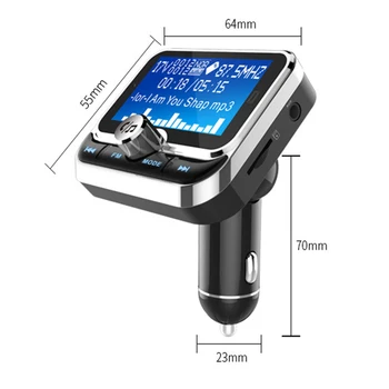 Bil FM Transmitter med Fjernbetjening, LCD-Bluetooth MP3-Afspiller med Dobbelt USB Bil FM Modulator