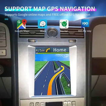 Bil GPS Navigation Til Lincoln Navigator 2005-2009 9,7 Tommer Lodret Skærm ISP HD-Video, Stereo Audio Afspiller Smart Voice Radio