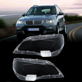 Bil Klar Forlygte Linse Cover Udskiftning af Forlygte Hoved Lampe Shell Dække For-BMW X5 E70 2008-2013
