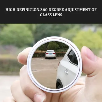 Bil lille rundt spejl 360 graders justerbar bakspejl-blind spot super clear ekstra vende vidvinkel reflekterende